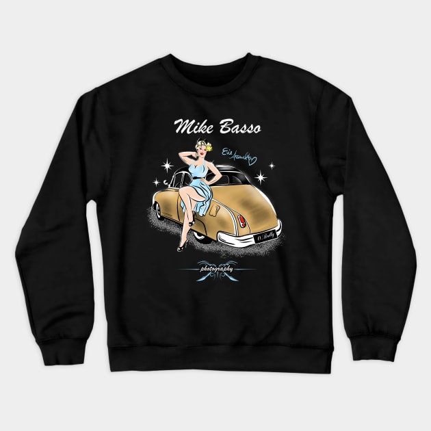 Back design Black T-Shirt Only Blonde Pinup girl Crewneck Sweatshirt by Mike Basso Photography 